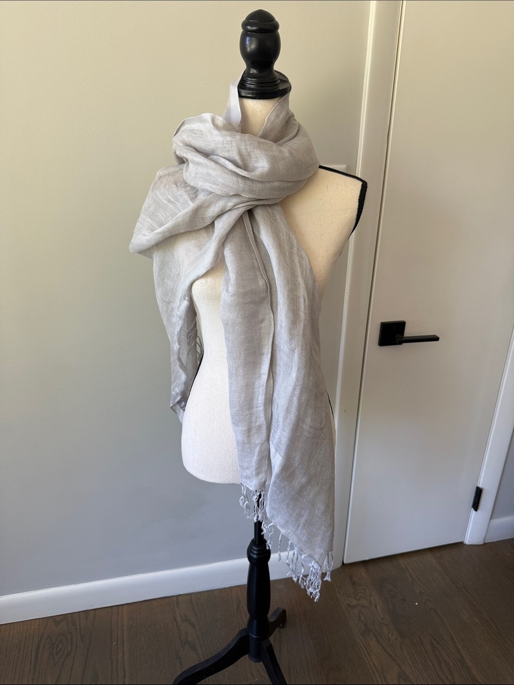 J. Jill Light Gray Linen Blend  Scarf